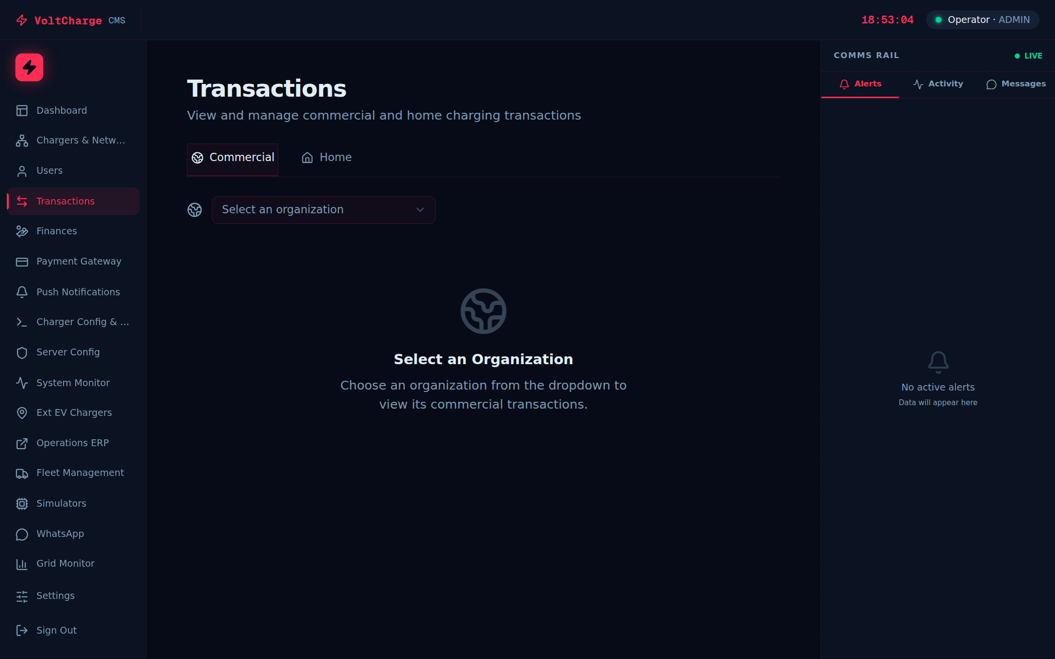 CMS Transactions page